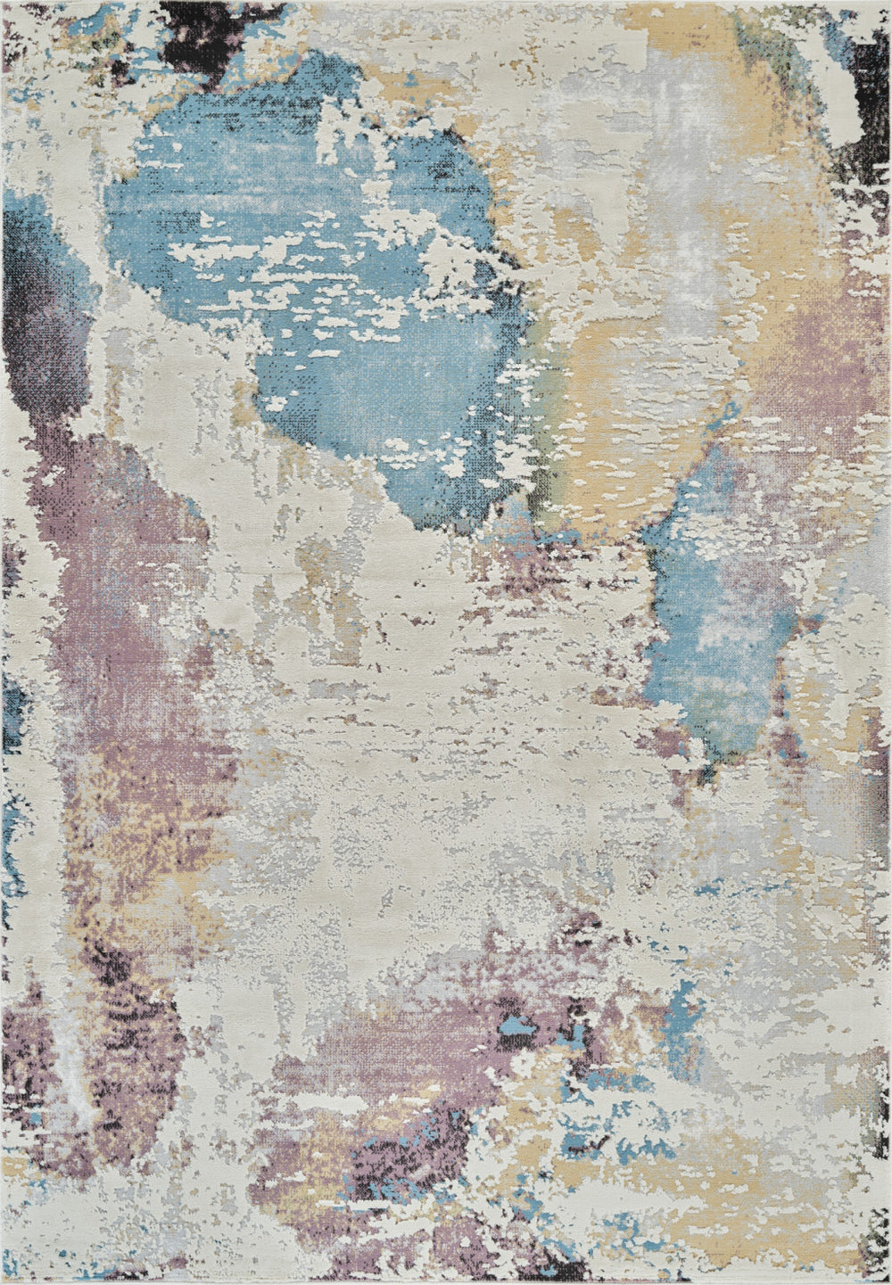 Homeroots 8' X 11' Beige And Blue Abstract Distressed Area Rug  Polypropylene 558903