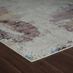 Homeroots 8' X 11' Beige And Blue Abstract Distressed Area Rug  Polypropylene 558903