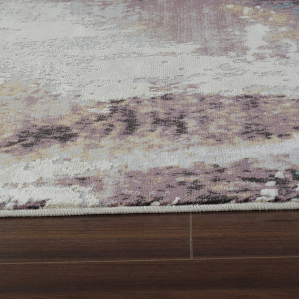 Homeroots 8' X 11' Beige And Blue Abstract Distressed Area Rug  Polypropylene 558903