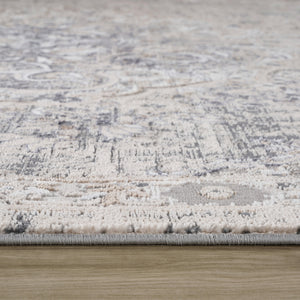 Homeroots 5' X 8' Gray And Beige Oriental Distressed Area Rug  Polyester 558905