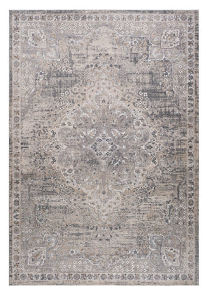 Homeroots 5' X 8' Gray And Beige Oriental Distressed Area Rug  Polyester 558905