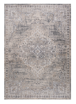 Homeroots 7' X 10' Gray And Beige Oriental Distressed Area Rug  Polyester 558906