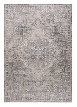 Homeroots 8' X 11' Gray And Beige Oriental Distressed Area Rug  Polyester 558907