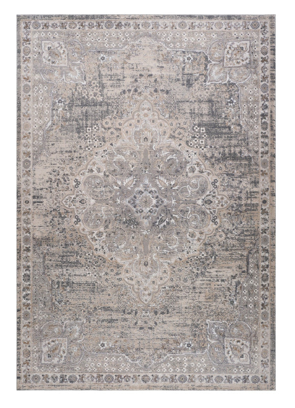 Homeroots 8' X 11' Gray And Beige Oriental Distressed Area Rug  Polyester 558907