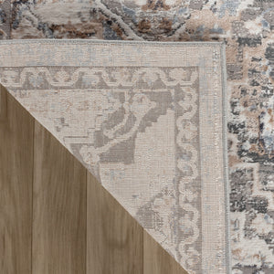 Homeroots 4' X 6' Blue And Gray Oriental Distressed Area Rug  Polyester 558908
