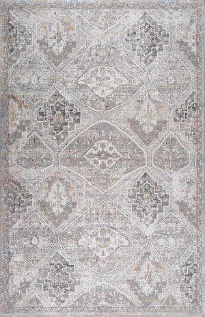 Homeroots 5' X 8' Blue And Gray Oriental Distressed Area Rug  Polyester 558909