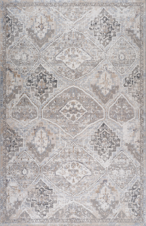 Homeroots 5' X 8' Blue And Gray Oriental Distressed Area Rug  Polyester 558909