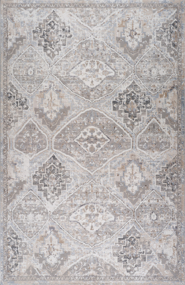 Homeroots 5' X 8' Blue And Gray Oriental Distressed Area Rug  Polyester 558909