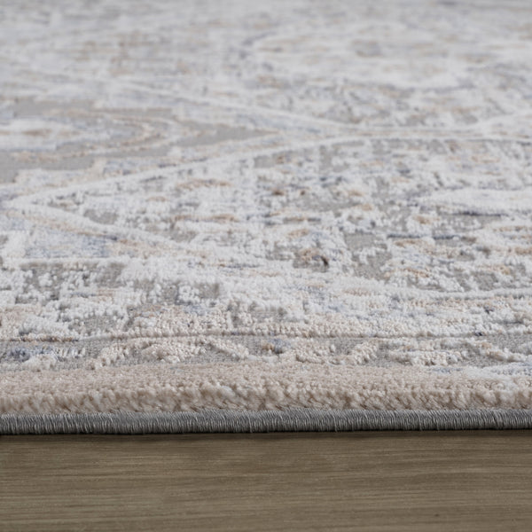 Homeroots 7' X 10' Blue And Gray Oriental Distressed Area Rug  Polyester 558910