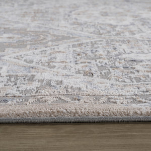 Homeroots 8' X 11' Blue And Gray Oriental Distressed Area Rug  Polyester 558911