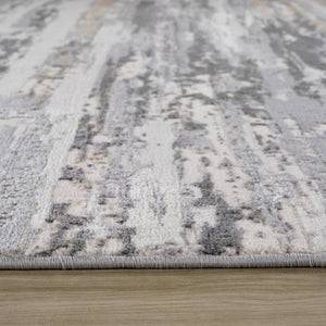 Homeroots 5' X 8' Beige And Gray Abstract Distressed Area Rug  Polyester 558913