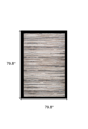 HomeRoots 5' Beige and Gray Abstract Distressed Area Rug – Modern, Durable Design for Stylish Living Spaces 7' X 10' 558914