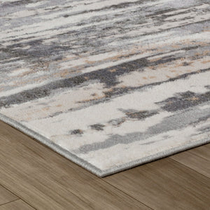 HomeRoots 5' Beige and Gray Abstract Distressed Area Rug – Modern, Durable Design for Stylish Living Spaces 7' X 10' 558914