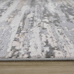 HomeRoots 5' Beige and Gray Abstract Distressed Area Rug – Modern, Durable Design for Stylish Living Spaces 7' X 10' 558914