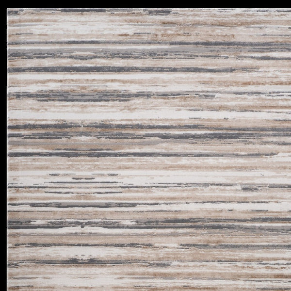 HomeRoots 5' Beige and Gray Abstract Distressed Area Rug – Modern, Durable Design for Stylish Living Spaces 7' X 10' 558914