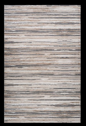 HomeRoots 5' Beige and Gray Abstract Distressed Area Rug – Modern, Durable Design for Stylish Living Spaces 7' X 10' 558914