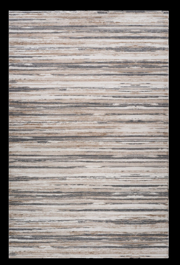 HomeRoots 5' Beige and Gray Abstract Distressed Area Rug – Modern, Durable Design for Stylish Living Spaces 7' X 10' 558914
