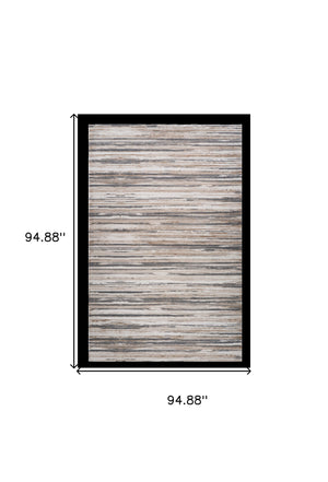 Homeroots 8' X 11' Beige And Gray Abstract Distressed Area Rug  Polyester 558915