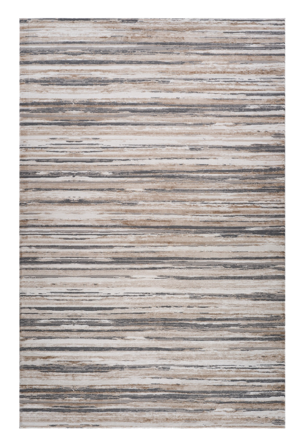 Homeroots 8' X 11' Beige And Gray Abstract Distressed Area Rug  Polyester 558915