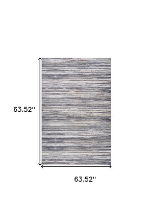 HomeRoots 5' Blue and Gray Abstract Distressed Area Rug - Modern Artistry for Stylish, Durable Living Spaces 5' X 8' 558917