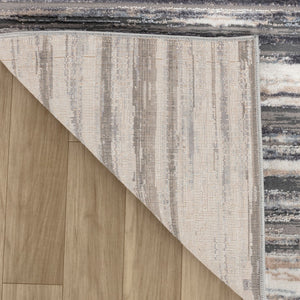 HomeRoots 5' Blue and Gray Abstract Distressed Area Rug - Modern Artistry for Stylish, Durable Living Spaces 5' X 8' 558917