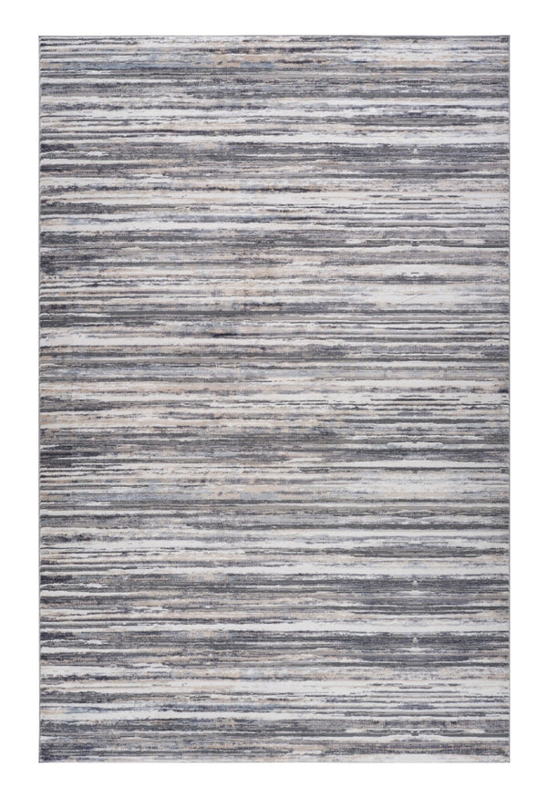 HomeRoots 5' Blue and Gray Abstract Distressed Area Rug - Modern Artistry for Stylish, Durable Living Spaces 5' X 8' 558917