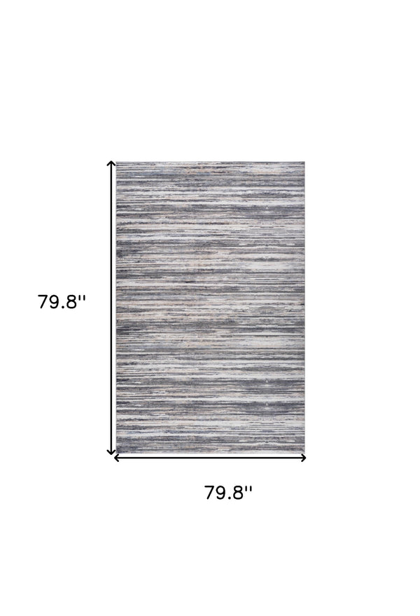 Homeroots 7' X 10' Blue And Gray Abstract Distressed Area Rug  Polyester 558918