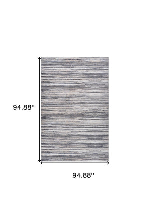 HomeRoots 5' Blue and Gray Abstract Distressed Area Rug - Modern Artistry for Stylish, Durable Living Spaces 8' X 11' 558919