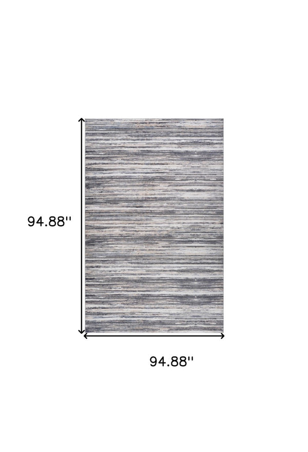 HomeRoots 5' Blue and Gray Abstract Distressed Area Rug - Modern Artistry for Stylish, Durable Living Spaces 8' X 11' 558919