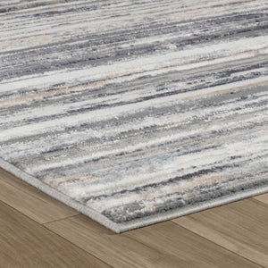 HomeRoots 5' Blue and Gray Abstract Distressed Area Rug - Modern Artistry for Stylish, Durable Living Spaces 8' X 11' 558919