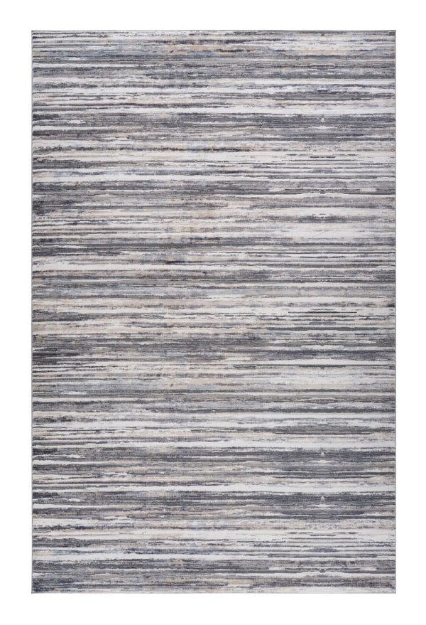 HomeRoots 5' Blue and Gray Abstract Distressed Area Rug - Modern Artistry for Stylish, Durable Living Spaces 8' X 11' 558919