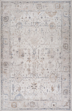 HomeRoots 5' Beige and Ivory Abstract Distressed Area Rug - Stylish, Stain-Resistant Design for Any Room 7' X 10' 558922