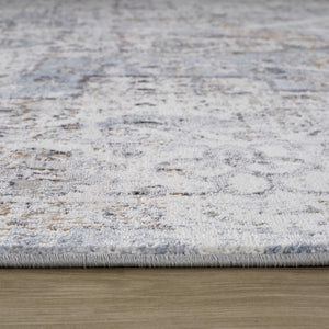 HomeRoots 5' Blue and Gray Abstract Distressed Area Rug - Contemporary Style, Durable, Stain-Resistant Design 5' X 8' 558925