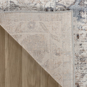 HomeRoots 5' Blue and Gray Abstract Distressed Area Rug - Contemporary Style, Durable, Stain-Resistant Design 5' X 8' 558925