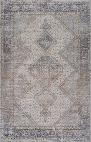 Homeroots 4' X 6' Beige And Gray Abstract Distressed Area Rug  Polyester 558928