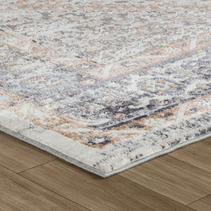 Homeroots 5' X 8' Beige And Gray Abstract Distressed Area Rug  Polyester 558929
