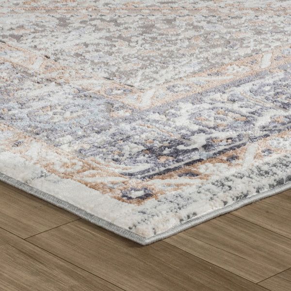Homeroots 7' X 10' Beige And Gray Abstract Distressed Area Rug  Polyester 558930