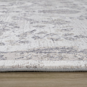 Homeroots 5' X 8' Beige And Gray Floral Distressed Area Rug  Polyester 558933