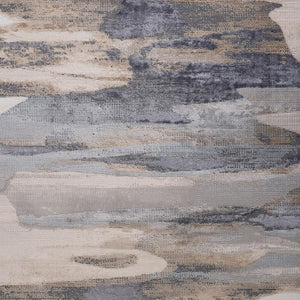 HomeRoots 5' Blue and Beige Abstract Distressed Area Rug – Modern, Durable, Family-Friendly Design for Any Space 5' X 8' 558937
