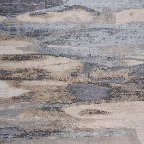 HomeRoots 5' Blue and Beige Abstract Distressed Area Rug – Modern, Durable, Family-Friendly Design for Any Space 7' X 10' 558938