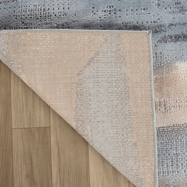 Homeroots 8' X 11' Blue And Beige Abstract Distressed Area Rug  Polyester 558939