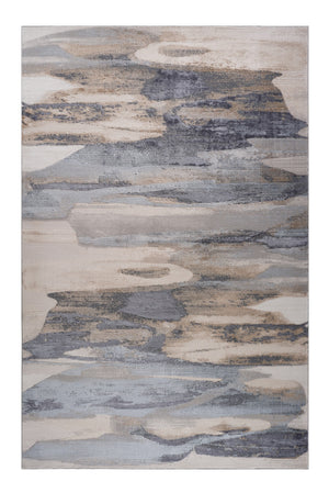 Homeroots 8' X 11' Blue And Beige Abstract Distressed Area Rug  Polyester 558939