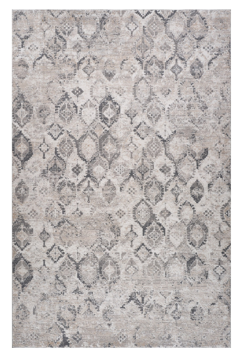 Homeroots 5' X 8' Beige And Gray Abstract Distressed Area Rug  Polyester 558941