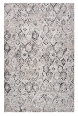 Homeroots 5' X 8' Beige And Gray Abstract Distressed Area Rug  Polyester 558941