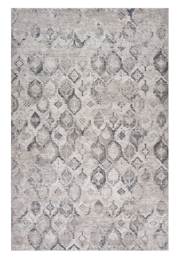 Homeroots 7' X 10' Beige And Gray Abstract Distressed Area Rug  Polyester 558942