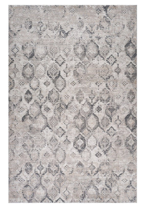 HomeRoots 7' Abstract Beige and Gray Distressed Area Rug - Stylish, Low-Maintenance Design for Any Room 8' X 11' 558943