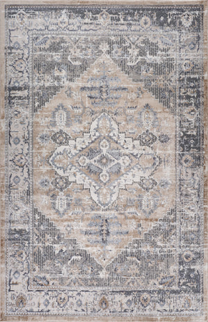 Homeroots 4' X 6' Gray And Brown Oriental Distressed Area Rug  Polyester 558944