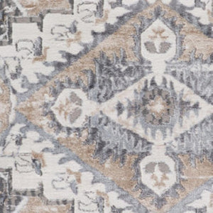 HomeRoots 5' Vintage-Inspired Gray and Brown Oriental Distressed Area Rug for High-Traffic Spaces and Homes 5' X 8' 558945