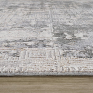 Homeroots 4' X 6' Gray And Beige Abstract Distressed Area Rug  Polyester 558948
