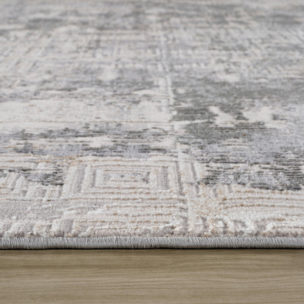 Homeroots 4' X 6' Gray And Beige Abstract Distressed Area Rug  Polyester 558948